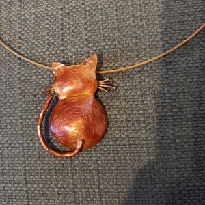 Copper Cat Necklace